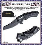 Hogue Knives HO34569 Hogue X5 Flipper 3.5" Black CPM-154 Modified Wharncliffe Blade, Black Aluminum Handles with G-Mascus Inlays 