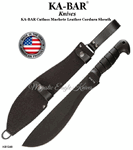 KA-BAR 1248 Cutlass Machete Fixed 11" Black Blade, Kraton G Handle, Leather/Cordura Sheath