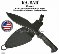 KA-BAR 1249 Kukri Machete 11-1/2" Blade, Kraton G Handle, Leather / Cordura Sheath KA-BAR 1249 Kukri Machete 11-1/2" Blade, Kraton G Handle, Leather / Cordura Sheath
