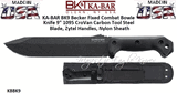 KA-BAR BK9 Becker Fixed Combat Bowie Knife 9" 1095 CroVan Carbon Tool Steel Plain Blade, Zytel Handles, Nylon Sheath 