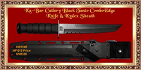 KA-BAR Cutlery KB1245 Black Tanto ComboEdge Knife and Kydex Sheath KA-BAR Cutlery KB1245 Black Tanto ComboEdge Knife and Kydex Sheath