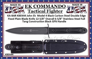 KA-BAR EK44 MD-4 KABAR Fixed Blade Ek Commando Jungle Fighting Knife & Sheath