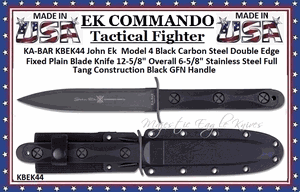 KA-BAR EK44 MD-4 KABAR Fixed Blade Ek Commando Jungle Fighting Knife & Sheath