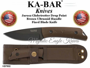 KA-BAR/Jarosz KB7502 Ka-Bar Jesse Jarosz Globetrotter Fixed Plane Blade Hunting Knife & Sheath KA-BAR/Jarosz KB7502 Ka-Bar Jesse Jarosz Globetrotter Fixed Plane Blade Hunting Knife & Sheath