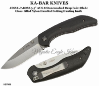 KAR-BAR Knives KB7505 KA-BAR Jesse Jarosz Drop Point Blade Folding Hunter Knife & Sheath KAR-BAR Knives KB7505 KA-BAR Jesse Jarosz Drop Point Blade Folding Hunter Knife & Sheath