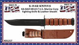 KA-BAR KB1217 U.S. Marine Corp Fighting Knife & Leather Sheath