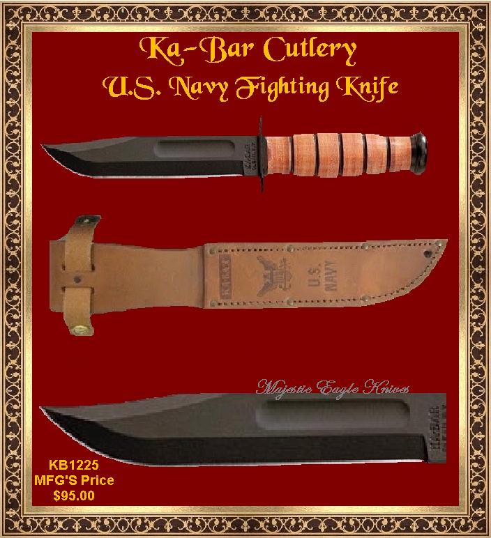 KABAR KB1225 U.S. NAVY Fighting Knife & Leather Sheath