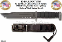 KA-BAR KB1281 D2 Extreme Fighting / Utility Knife 7" Combo Blade, Eagle (Nylon) Sheath KA-BAR KB1281 D2 Extreme Fighting / Utility Knife 7" Combo Blade, Eagle (Nylon) Sheath