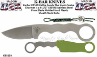 Ka-Bar KB5103 Mike Snody The Snody Snake Charmer is a 6-1/2" S35VN Stainless Steel Plain Blade Molded Hard Plastic Sheath Neck Knife 
