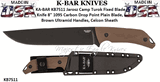 KA-BAR KB7511 Jarosz Camp Turok Fixed Blade Knife 8" 1095 Carbon Drop Point Plain Blade, Brown Ultramid Handles, Celcon Sheath 