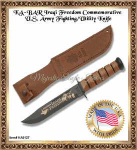 KA-BAR Knives KB9127 Operation Iraqi Freedom Commemorative Military Combat Knife & Sheath