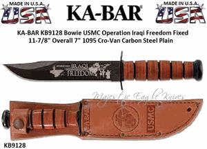 KA-BAR KB9128 USMC IRAQUI Freedom Commemorative Knife