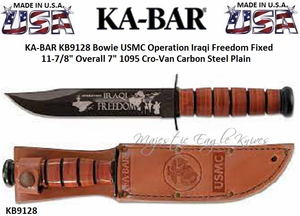 KA-BAR KB9128 USMC IRAQUI Freedom Commemorative Knife