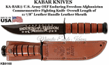 KA-BAR KB9168 U.S. Army OEF Enduring Freedom Afghanistan Commemorative Military Combat Knife & Sheath
