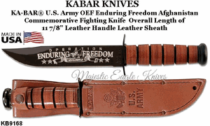 KA-BAR KB9168 U.S. Army OEF Enduring Freedom Afghanistan Commemorative Military Combat Knife & Sheath