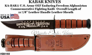 KA-BAR KB9168 U.S. Army OEF Enduring Freedom Afghanistan Commemorative Military Combat Knife & Sheath