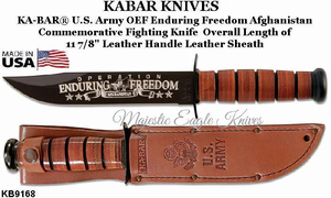 KA-BAR KB9168 U.S. Army OEF Enduring Freedom Afghanistan Commemorative Military Combat Knife & Sheath