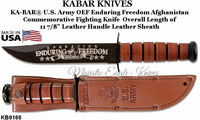 KA-BAR KB9168 U.S. Army OEF Enduring Freedom Afghanistan Commemorative Military Combat Knife & Sheath KA-BAR KB9168 U.S. Army OEF Enduring Freedom Afghanistan Commemorative Military Combat Knife & Sheath