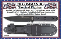 KA-BAR KBEK50 John Ek Commando Ek Model 50 Fixed 5.06" Black 1095 Clip Point Blade, Black Ultramid Handles, Celcon Sheath KA-BAR KBEK50 John Ek Commando Ek Model 50 Fixed 5.06" Black 1095 Clip Point Blade, Black Ultramid Handles, Celcon Sheath