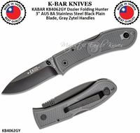 KA-BAR KNIVES KABAR KB4062GY Dozier Folding Hunter 3" AUS 8A Stainless Steel Black Plain Blade, Gray Zytel Handles KA-BAR KNIVES KABAR KB4062GY Dozier Folding Hunter 3" AUS 8A Stainless Steel Black Plain Blade, Gray Zytel Handles