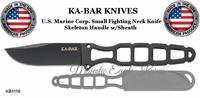 KA-BAR Knives KB1118BP U.S. Marine Corp. Small Fighting Neck Knife Skeleton Handle w/Sheath KA-BAR Knives KB1118BP U.S. Marine Corp. Small Fighting Neck Knife Skeleton Handle w/Sheath