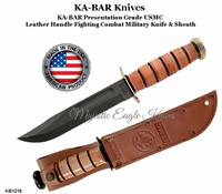KA-BAR Knives KB1215 USMC Presentation Grade Fighting Combat Knife & Sheath KA-BAR Knives KB1215 USMC Presentation Grade Fighting Combat Knife & Sheath