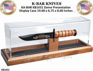 KA-BAR Knives KB1431 Dome Presentation Display Case Acrylic-Topped, Walnut Base 19" x 6-3/4" x 8 Inches Perfect for Showcasing Your KA-BAR Commemorative Knives