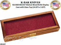 KA-BAR Knives KB1437 Walnut Wood Presentation Display Case with Glass Top Perfect for Showcasing Your KA-BAR Commemorative Knives KA-BAR Knives KB1437 Walnut Wood Presentation Display Case with Glass Top Perfect for Showcasing Your KA-BAR Commemorative Knives