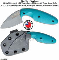 KA-BAR KNIVES KB1480SF KA-BAR USSF Space Force TDI Astro MP Fixed Blade Knife 2.313" AUS-8A Gray Plain Blade, Blue Zytel Handles, Hard Plastic Sheath KA-BAR KNIVES KB1480SF KA-BAR USSF Space Force TDI Astro MP Fixed Blade Knife 2.313" AUS-8A Gray Plain Blade, Blue Zytel Handles, Hard Plastic Sheath