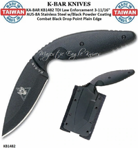 KA-BAR KNIVES KB1482 KA-BAR TDI Law Enforcement 3-11/16" AUS-8A Stainless Steel w/ Black Powder Coating Combat Black Drop Point Plain Edge KA-BAR KNIVES KB1482 KA-BAR TDI Law Enforcement 3-11/16" AUS-8A Stainless Steel w/ Black Powder Coating Combat Black Drop Point Plain Edge