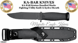 KA-BAR Knives: KB2221 Mark I Plain Edge Kraton Handle Fighting/Utility Knife & Sheath