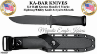 KA-BAR Knives: KB2221 Mark I Plain Edge Kraton Handle Fighting/Utility Knife & Sheath
