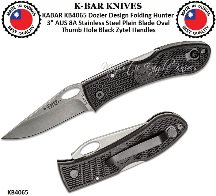 KABAR KNIVES KB4065 KABAR Dozier Design Folding Hunter 3" AUS 8A