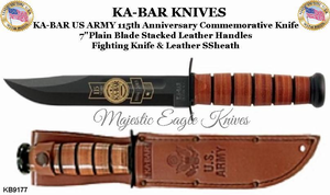 KA-BAR Knives KB9177 US ARMY 115th Anniversary Commemorative Military Combat Knife & Sheath KA-BAR Knives KB9177 US ARMY 115th Anniversary Commemorative Military Combat Knife & Sheath