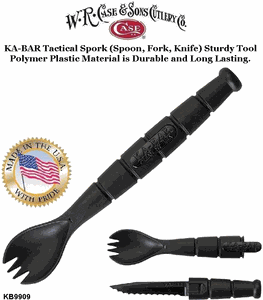 KA-BAR Knives: KB9909 KA-BAR� Black Polymer Tactical Spork with Hidden Serrated Knife 