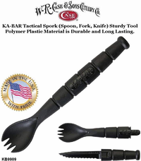 KA-BAR Knives: KB9909 KA-BAR® Black Polymer Tactical Spork with Hidden Serrated Knife KA-BAR Knives: KB9909 KA-BAR® Black Polymer Tactical Spork with Hidden Serrated Knife