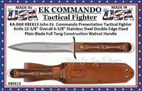 KA-BAR KNIVES KB-EK13 KA-BAR John Ek Commando Presentation Knife 6-1/2" Double-edge Spear Point Blade of Satin Finished 440C Stainless Steel Dagger Blade, Walnut Handles, Leather Sheath KA-BAR KNIVES KB-EK13 KA-BAR John Ek Commando Presentation Knife 6-1/2" Double-edge Spear Point Blade of Satin Finished 440C Stainless Steel Dagger Blade, Walnut Handles, Leather Sheath