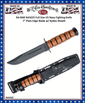 KA-BAR KNIVES Presents The KB5025 U.S. Navy Fighting Knife 7" 1095 Cro-Van Steel Plain Blade, Leather Handle Leather Sheath