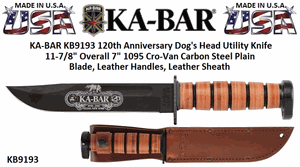 KAR-BAR Knives KB9139 KA-BAR US Army Vietnam Commemorative Fixed Blade Knife & Sheath