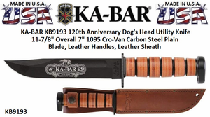 KAR-BAR Knives KB9139 KA-BAR US Army Vietnam Commemorative Fixed Blade Knife & Sheath
