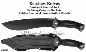 Kershaw Cutlery KS1077 Full-tang Camp 10 inch Machete Knife & Sheath Kershaw Cutlery KS1077 Full-tang Camp 10 inch Machete Knife & Sheath