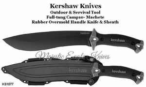 Kershaw Cutlery KS1077 Full-tang Camp 10 inch Machete Knife & Sheath