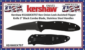 Kershaw Cutlery KS1660CKTST Ken Onion Combo Blade​ Leek Assisted Pocket Knife