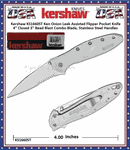 Kershaw Cutlery KS1660ST Ken Onion Leek Assisted Flipper Pocket Knife 4" Closed 3" Bead Blast Combo Blade, Stainless Steel Handles