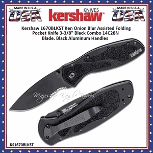 Kershaw Cutlery KS1670BLKST Ken Onion Combo Blade Leek Assisted Pocket Knife