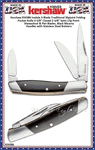 Kershaw Cutlery KS4386 Iredale 3-Blade Traditional Slipjoint Folding Pocket Knife 2-5/8" Satin Clip Point, Sheepsfoot and Pen Plain Blades, Polished Black Micarta Handles with Stainless Steel Bolsters
