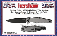 Kershaw Cutlery Presents KS7900GRYBLK-L7 The Kershaw Grey Launch 7 Auto CPM-154 Black Blade Knife Kershaw Cutlery Presents KS7900GRYBLK-L7 The Kershaw Grey Launch 7 Auto CPM-154 Black Blade Knife