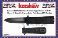 Kershaw Cutlery Presents The KS3960 Kershaw Barstow Assisted Flipper 3" BlackWash Spear Point Blade, GFN Handles Kershaw Cutlery Presents The KS3960 Kershaw Barstow Assisted Flipper 3" BlackWash Spear Point Blade, GFN Handles