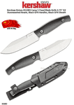 Kershaw Knives KS1083 Camp 5 Fixed Blade Knife 4-3/4" D2 Stonewashed Plain Blade Bowie, Black GFN Handles, Black GFN Sheath
