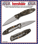 Kershaw Knives KS1660CAMO Ken Onion Leek Assisted Flipper Knife 3" Bead Blast Plain Blade, Camo Aluminum Handles